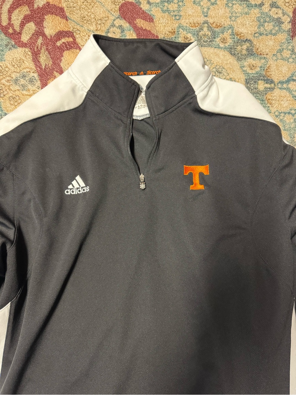 adidas Grey & White Tennessee Volunteers Half-Zip Pullover with Orange 'T'